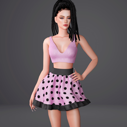 A bright polka dot dress and a knitted top project image