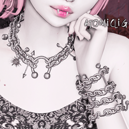 Pierced metallic necklace and bracelet