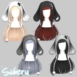 [Sukeru]Bunny plush hat + Hair 02 logo