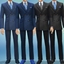 Male Striped Suits Set Slim Fit logo