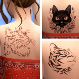 Cat tattoos - Upper back logo