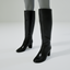 Block Heel Knee-High Leather Boots logo