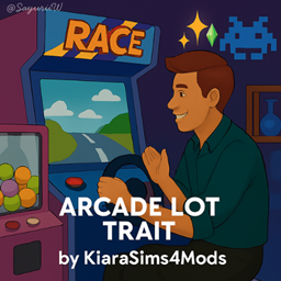 Arcade Lot Trait by KiaraSims4Mods - Tradução PTBR