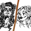 Sugar Skull Woman Tattoos logo