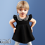 Infant - Elegant black dress with decorative collar logo