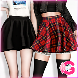 High Waist Mini Skater Skirt logo