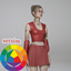 Short top with flared sleeves logo