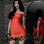 Dress with diamond hearts logo