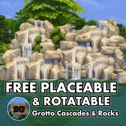 Grotto Cascades & Rocks Free Placement & Rotation Pack ~ Waterfall logo