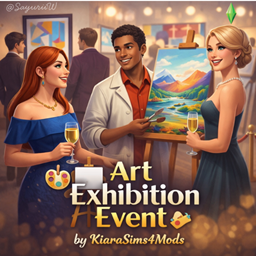 Art Exhibition Event by KiaraSims4Mods - Tradução PTBR