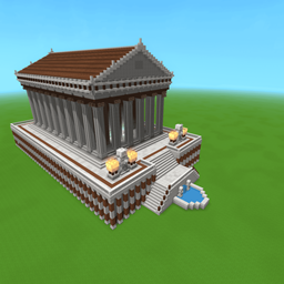 Greek temple with platform logo