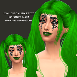 Cyber Rave y2k makeup logo