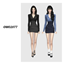 OWO2077 - Chic Satin Pinstripe Mini Dress logo