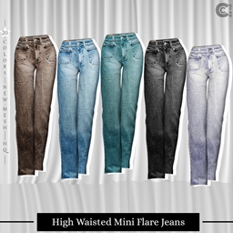 High Waisted Mini Flare Jeans logo