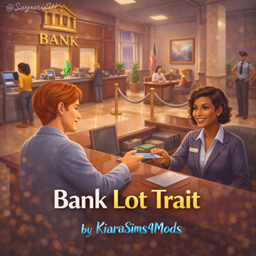 Bank Lot Trait by KiaraSims4Mods - Tradução PTBR