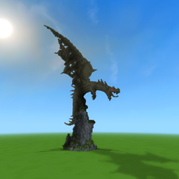 dragon statue with pillar logo