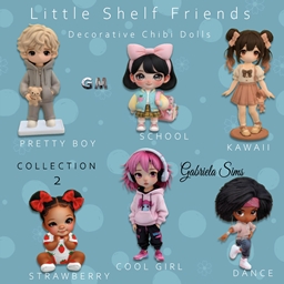 Little Shelf Friends Decorative Chibi Dolls. V2 logo