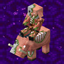 Realistic zombified piglins logo
