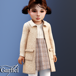 Toddler - Cozy teddy coat with knit top and plaid skirt