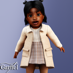 Infant - Soft boucle coat layered with knit and plaid
