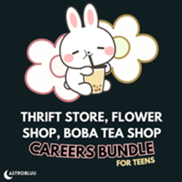 Mod Bubble Thrift Store, Flower Shop, Boba Tea Shop, Careers Bundle For Teens par Astrobluu - Traduction FR logo