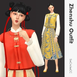 [SixCirclesCC] Chinese Dress - Zhenshu V1 - The Sims 4 Create a Sim ...