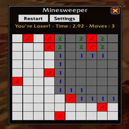 Minesweeper with guns logo