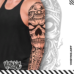 [VHSync] Tribal Skull Tattoo logo