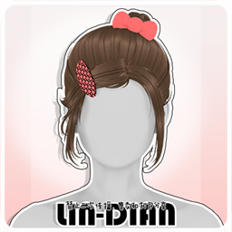 LIN-DIAN Side tied meatball hair logo