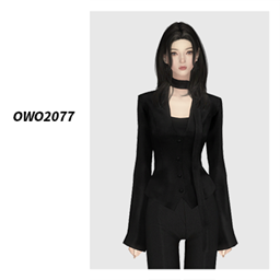 OWO2077 - Biz Casual Ribbon Blazer Top logo