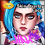 Jinx Arcane | League of Legends Face Skin Overlay : B11 | Face Paint | Left Mole logo