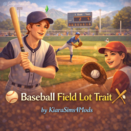 Baseball Field Lot Trait by KiaraSims4Mods - Tradução PTBR