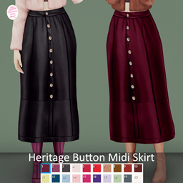 Heritage Button Midi Skirt logo