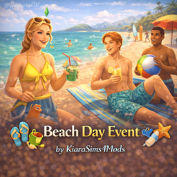 Beach Day Event by KiaraSims4Mods - Tradução PTBR