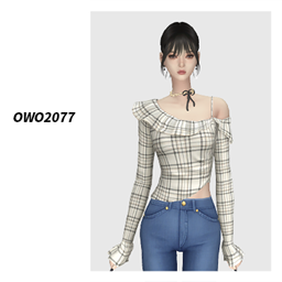 OWO2077 - Chic Ruffled Asymmetric Top logo
