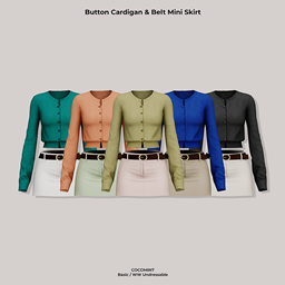 [cocomint] Button Cardigan&Belt Mini Skirt logo