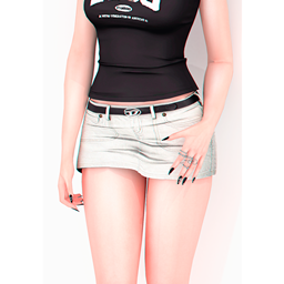 🍜 Spaghetti y2k Mini Skirt (Belt) 🍜 logo