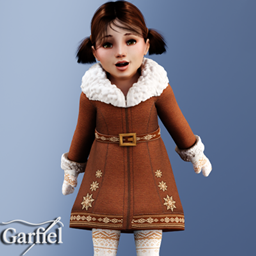 Toddler - Cozy toddler winter coat with fur collar and belt logo