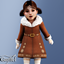 Toddler - Cozy toddler winter coat with fur collar and belt logo