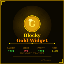 Blocky Gold Widget logo