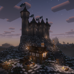 Medieval Fantasy Mountain Castle logo