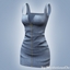 Zipper denim mini dress logo