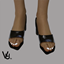 Leather Croc Mules with toe nails logo
