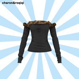 [charon&roqiqi]Fur-collar long sleeves