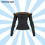 [charon&roqiqi]Fur-collar long sleeves logo