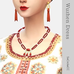 [SixCirclesCC] Red Bead Necklace - Wuzhen logo