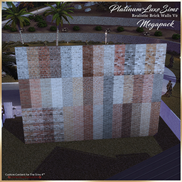 Realistic Brick Walls V2 (Megapack) - [PlatinumLuxeSims] Realistic ...