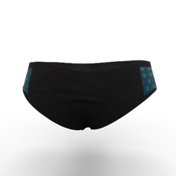 Bikini underwear with turquoise polkadot logo