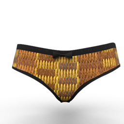 Bikini underwear yellow plaid logo