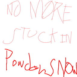 NO MORE STUCK IN POWDER SNOW logo